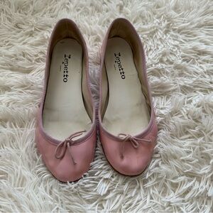 Repetto Camille Ballet Patent Leather Slip On Heel Flats Pink Size 38.5